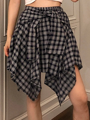 Casual Loose Youth Hip Hop Style Top + Skirt Sets Outfit