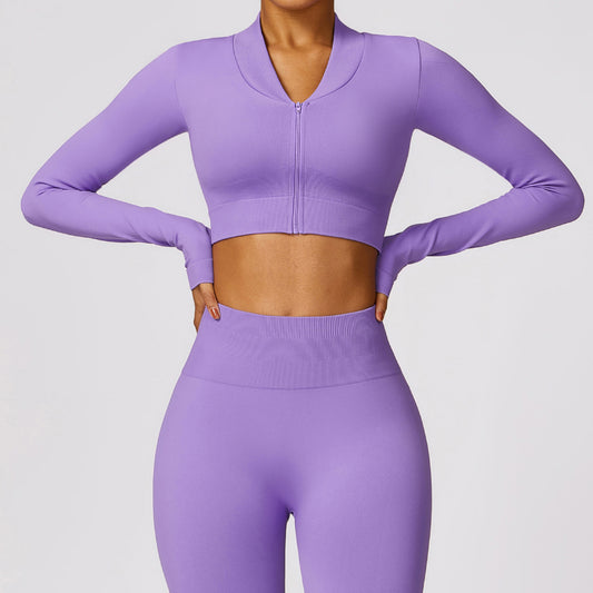 Winter Tight Seamless Long-sleeved Yoga Jacket