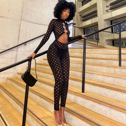 Mesh Cutout Jumpsuit