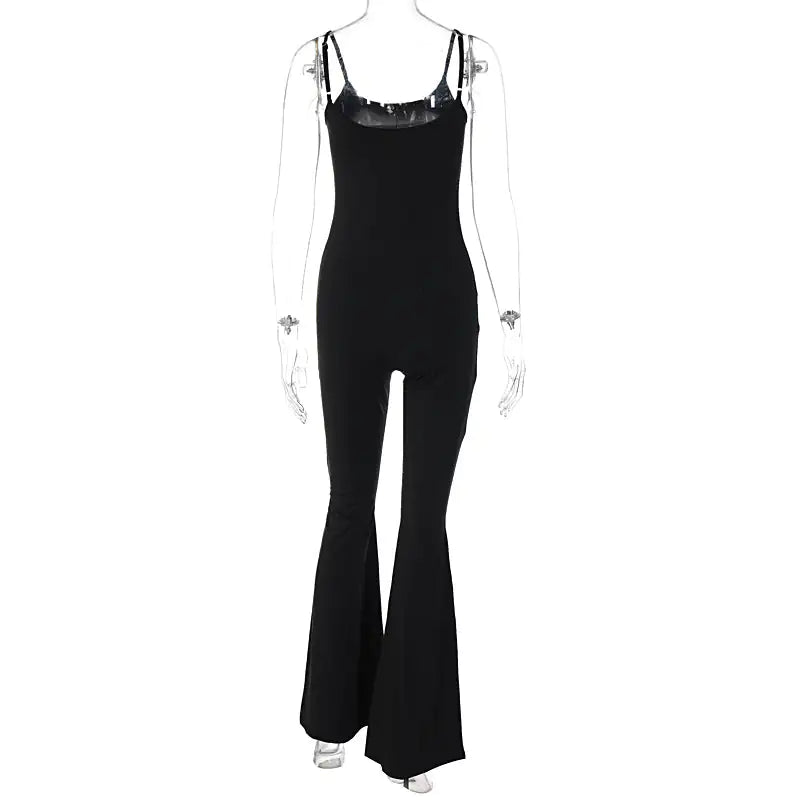 Sleeveless Flare Leg Jumpsuit