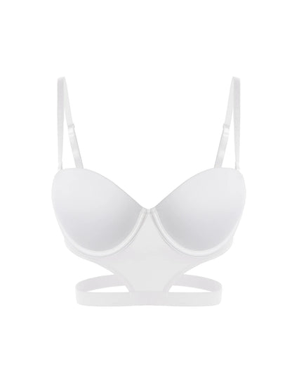 Stylish undertone beautiful back half cup smooth and exposed waist slim waist big exposed back push up bra