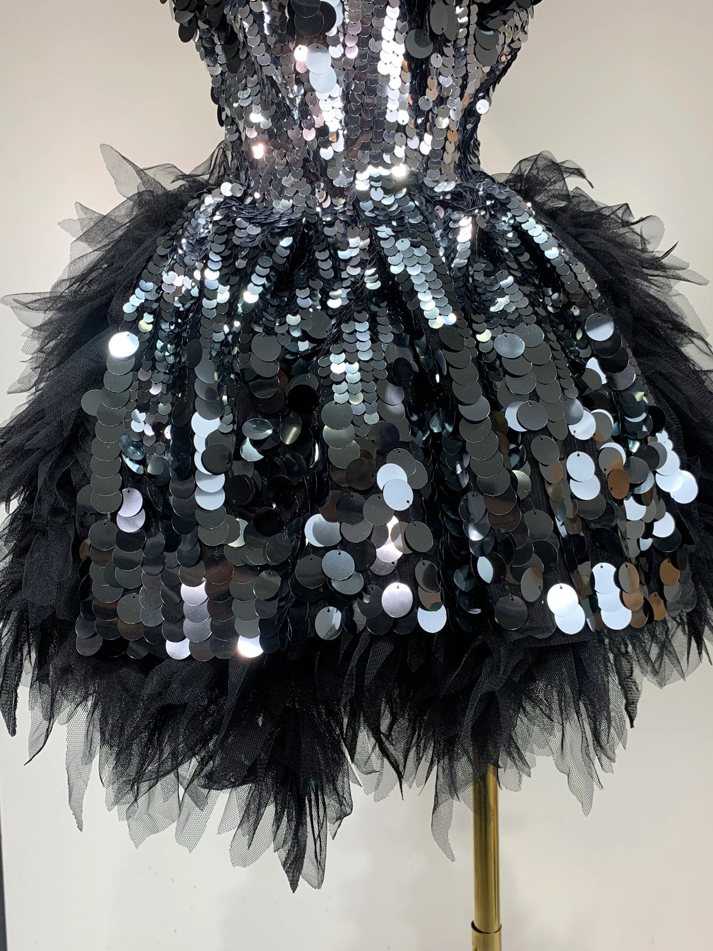 Sparkly Black Sequins Mini Dresses