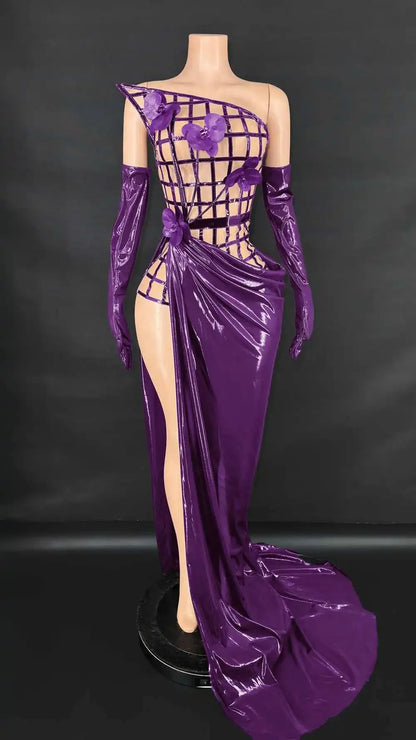 See Through Top Skirt + Long Gloves Set