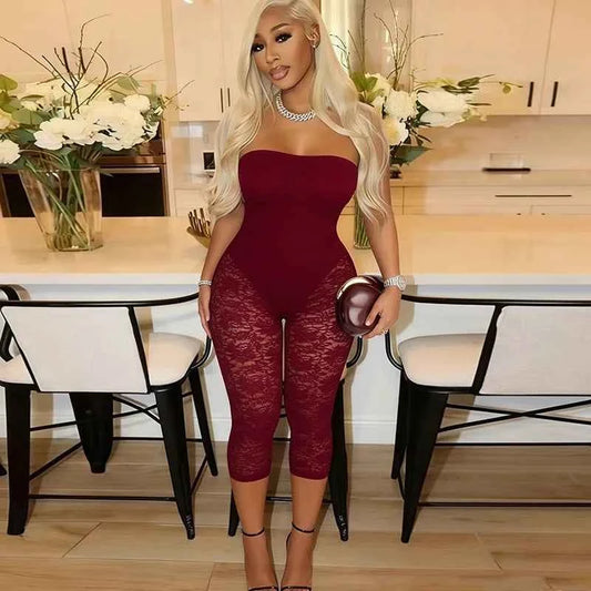 Lace See Through Bodycon Jumpsuits for Woman
