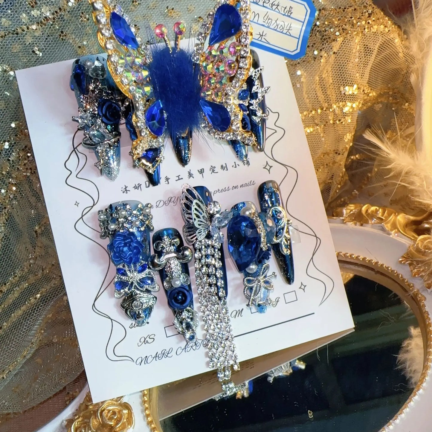 Fairy Diamond Butterfly Deep Royal Blue Glitter Easy To Apply
