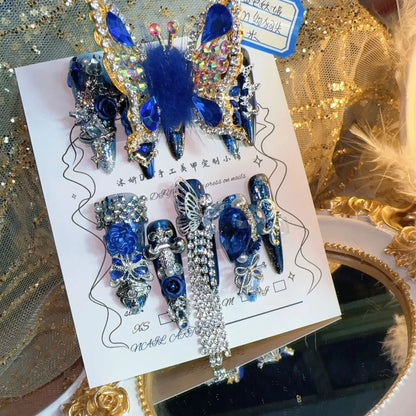 Fairy Diamond Butterfly Deep Royal Blue Glitter Easy To Apply