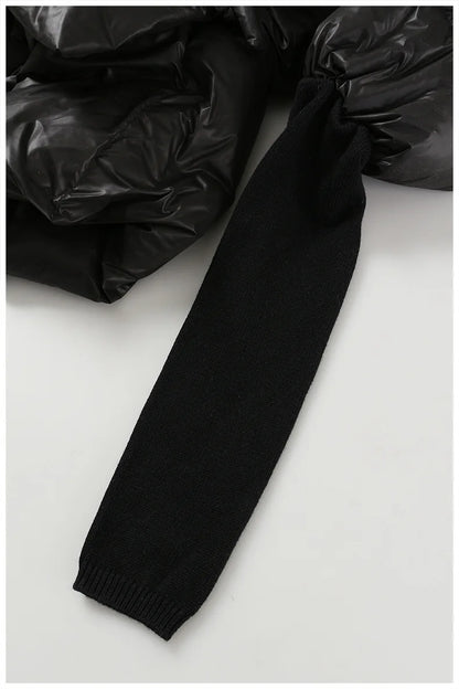 Cotton-padded Coat Lapel Loose Zipper Solid Color Coats