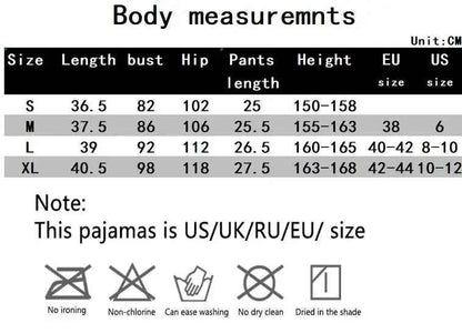 Lace Patchwork V-Neck Sleepwear Cami Top + Printed Shorts Soft Loungewear