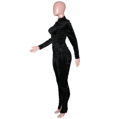 New Winter Fashion Zipper Tops + Slim Pencil Pant Sets