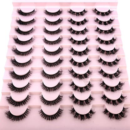 20 Pairs Natural long 3D Mink False Short Eyelashes