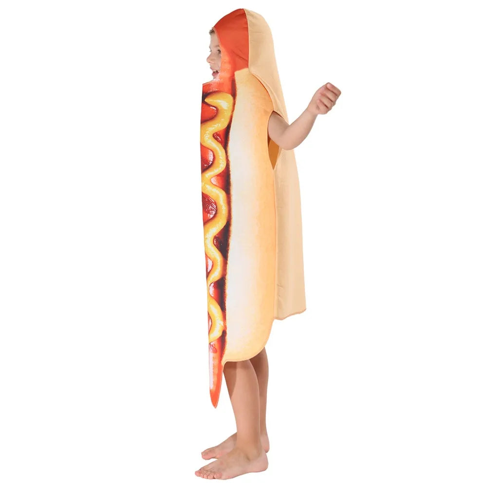 3D Print Hot Dog Costumes Halloween Family One-Piece Costume Carnival Food Costume