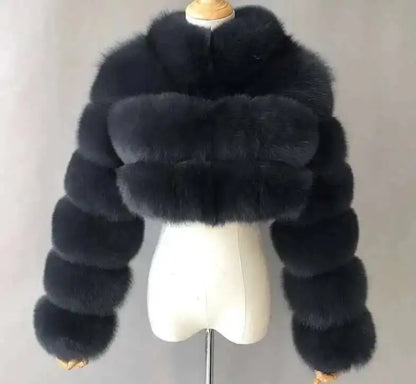 Luxury Fashion Women's Faux Fur Coat (zipper)