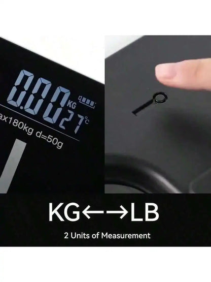 Smart Multi-Function Body Fat & Weight Bathroom Scale with Tempered Glass Wide Platform, 390lbs. For Home, Fitness, Outdoor