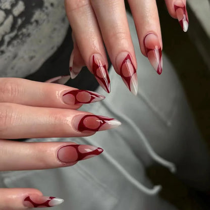 24pcs Halloween Dark Scrub Fake Nails Press on Nails Wearable y2k Nails Super Long Pointy Nails 3D Black Snake False Nails Tip