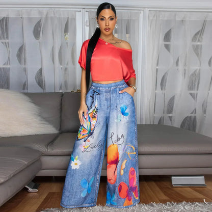 Casual Printed Wide Leg Pants (Comfortable)