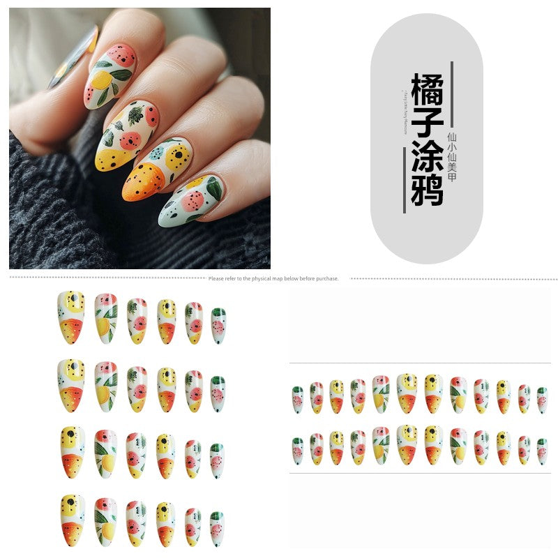Classical Flower Oil Painting Wearing Armor Gilding Rose Nail Stickers Retro European American Style Artistic Finished Product Fake Nail Tip