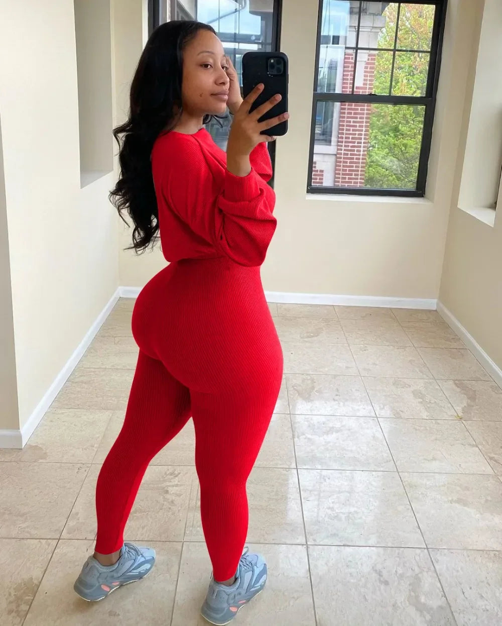 Winter Solid Lucky Label Letter Embroidery Two Piece Sets Women Sweatshirt+Leggings Casual Sporty Tracksuits Female