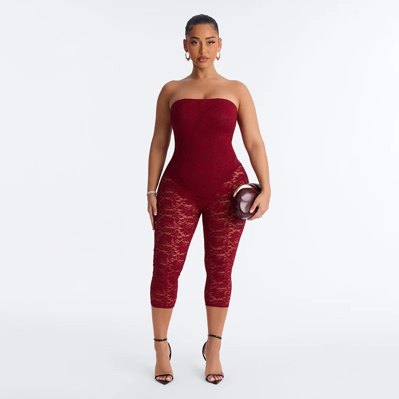 Lace See Through Bodycon Jumpsuits for Woman