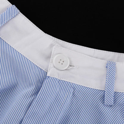 Lace Trim Crop Top + High Waist Flare Skirt Set