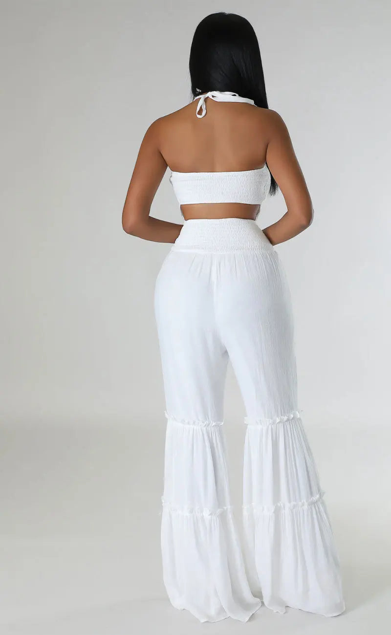 Comfortable Stretchy Mid Waistline Wideleg Jumpsuits