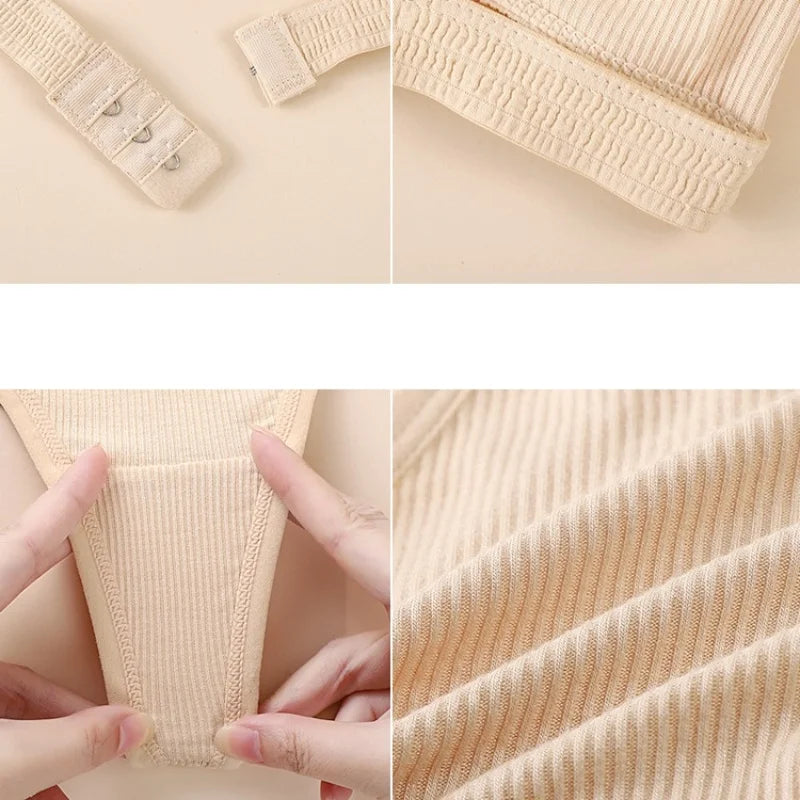 Push Up Bra Non-wire 1/3 Cup Bras + Thongs Lingerie Sets