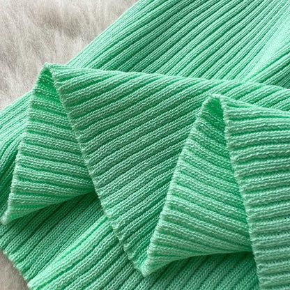 Sleeveless Slim Knitted Mini Bodycon Dresses