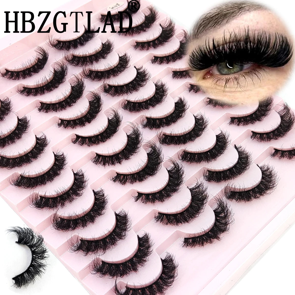 20 Pairs Natural long 3D Mink False Short Eyelashes