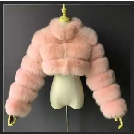 Luxury Fashion Women's Faux Fur Coat (zipper)