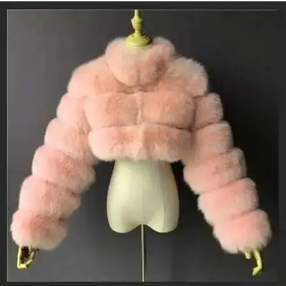 Luxury Fashion Women's Faux Fur Coat (zipper)