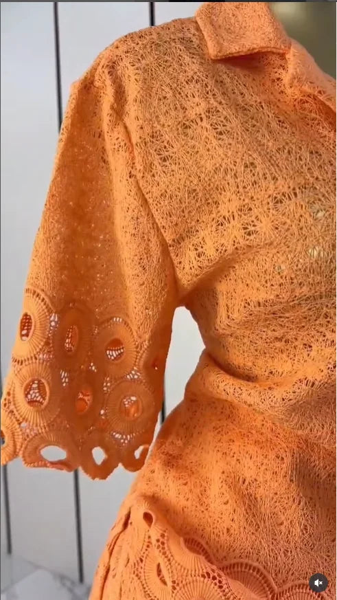 Embroidery Half Sleeve Shirt + Shorts Suit Sets