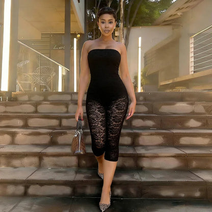 Lace See Through Bodycon Jumpsuits for Woman