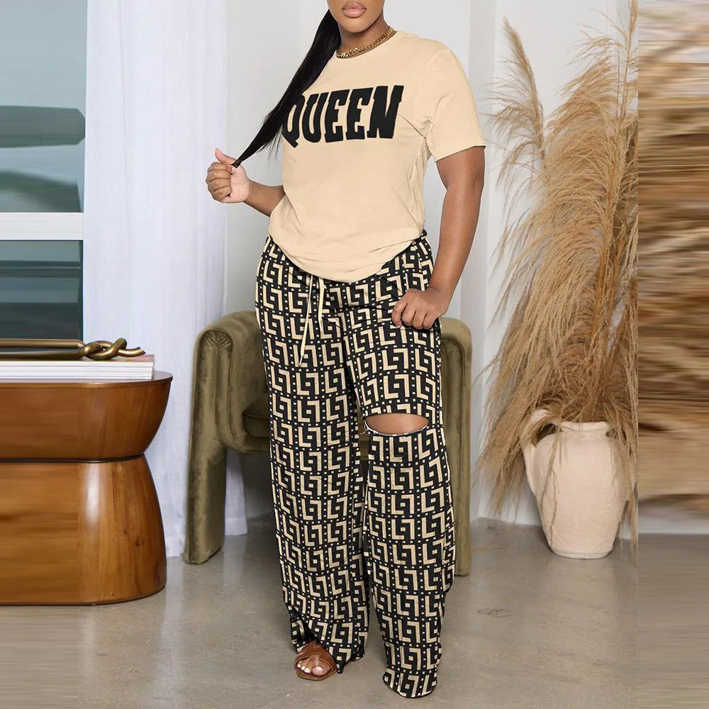 Tina Wide Leg Pants + T-shirt Set