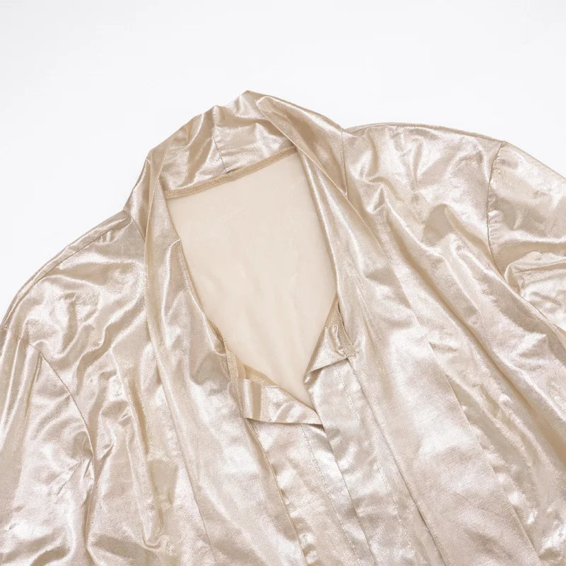 Tassel Patchwork 2 Piece Sets Women Outfit See Through Long Sleeve Crop Top + Skirt Suits Female Streetwear New