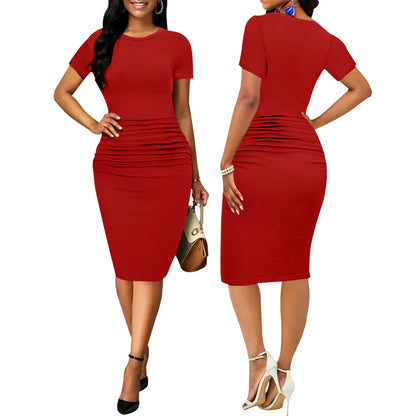 White collar fashion solid color women dresses JX5446