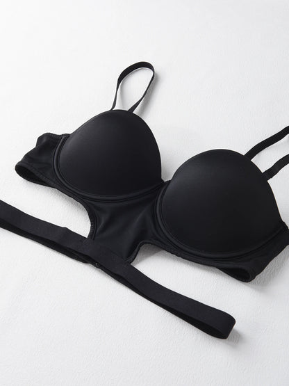 Stylish undertone beautiful back half cup smooth and exposed waist slim waist big exposed back push up bra