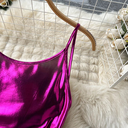 Shiny Satin Backless Maxi Dresses