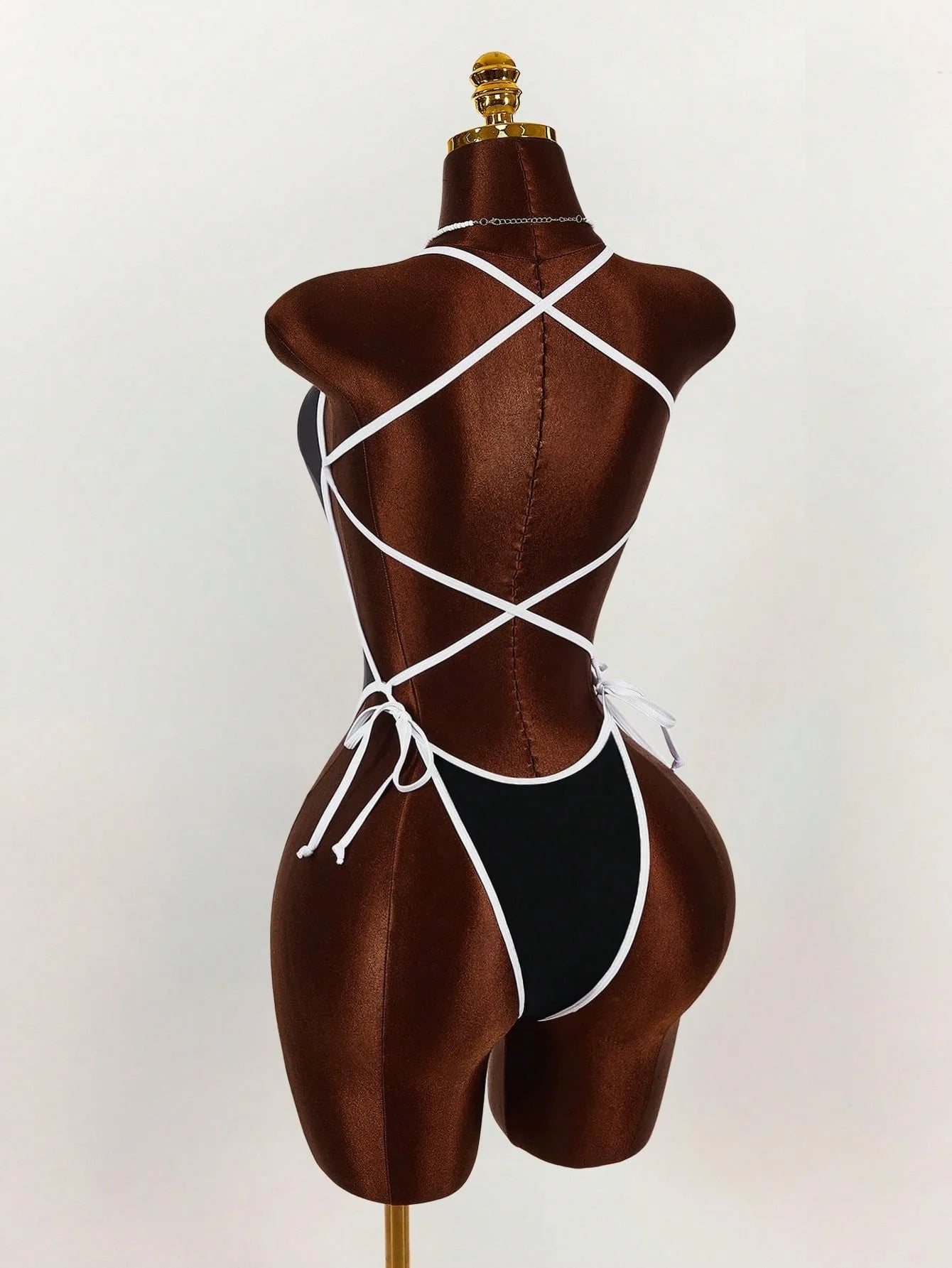 Black & White Contrast Sleeveless Bodysuit( for him)