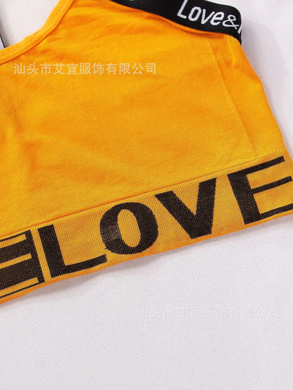 Y2K Love Straps Loungewear Top + Shorts Sets