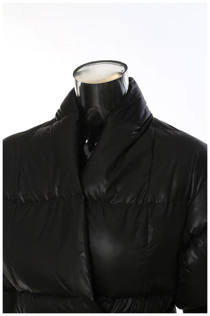 Cotton-padded Coat Lapel Loose Zipper Solid Color Coats