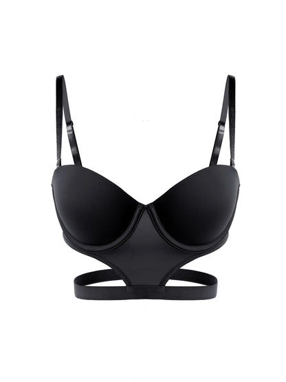 Stylish undertone beautiful back half cup smooth and exposed waist slim waist big exposed back push up bra
