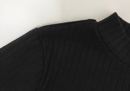 Solid color long-sleeved white collar dresses