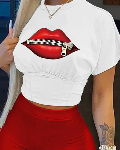 Casual O-Neck Short Sleeve T-shirt  + Shorts Set