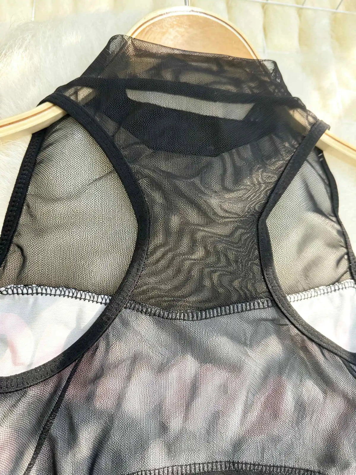 New Sexy Letter Print Club Party Mesh Bodysuit Top Slim Fit Y2K Hot Girl