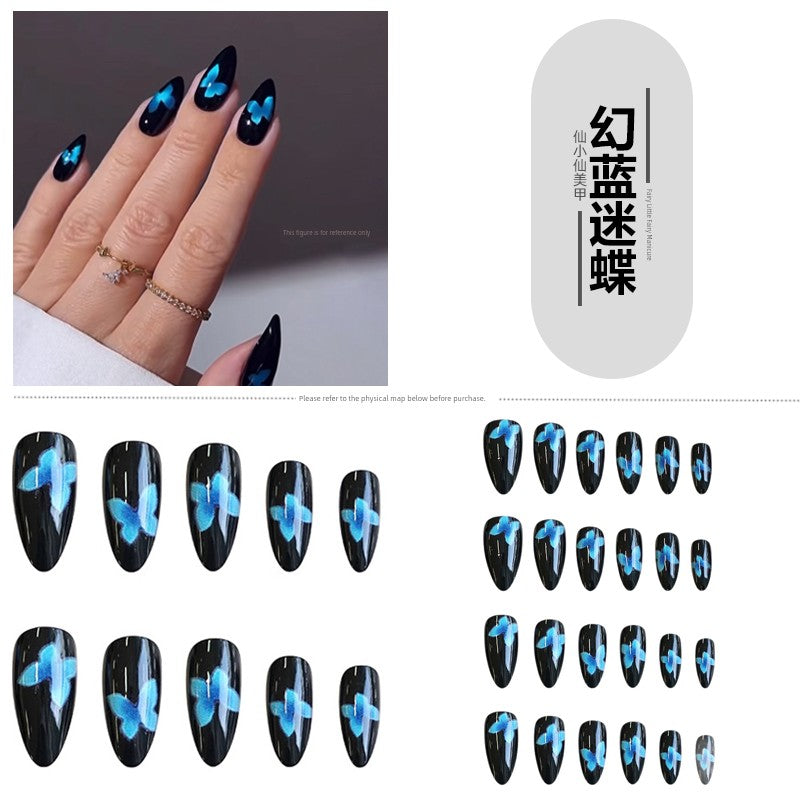 Classical Flower Oil Painting Wearing Armor Gilding Rose Nail Stickers Retro European American Style Artistic Finished Product Fake Nail Tip