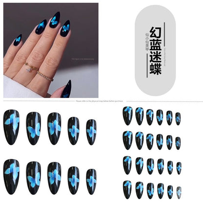 Classical Flower Oil Painting Wearing Armor Gilding Rose Nail Stickers Retro European American Style Artistic Finished Product Fake Nail Tip
