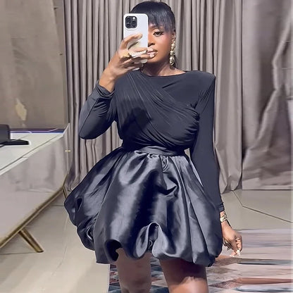 Ruched Patchwork Top + Bud Skirts Set