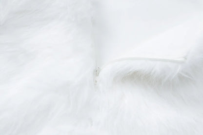 Furry Mini White Dress Hipster Spaghetti Strap Low Cut Backless Body-Shaping Vestidos Birthday Party Clubwear