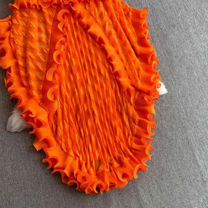 American Style V-neck Irregular Hem Design Dresses 22D1845