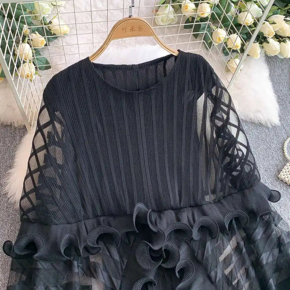 American Style V-neck Irregular Hem Design Dresses 22D1845