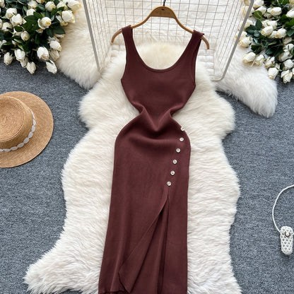 New Elastic Knitted Maxi Dresses